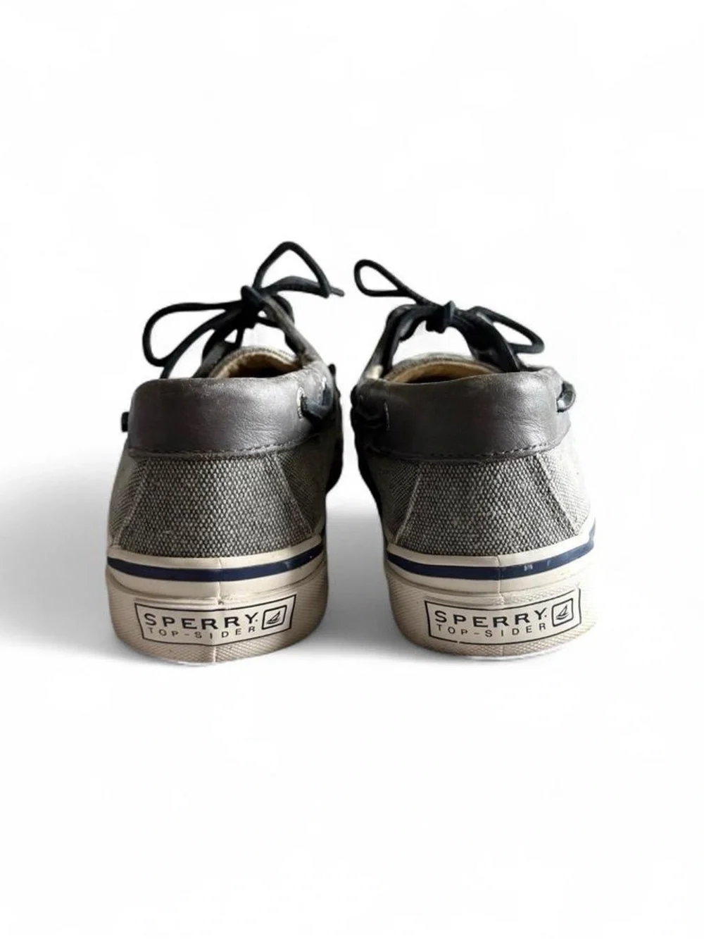 Sperry Bahama II gray canvas boat shoes - preppy classic coastal